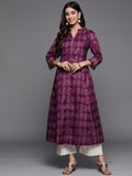 Varanga Women Purple Bandhani Printed Anarkali Kurta
