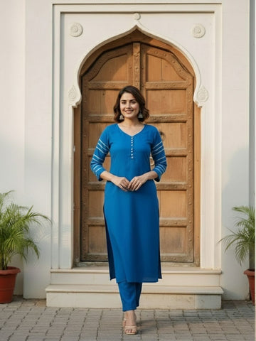 The Multi-Stripe Edit Kurta Set with Dupatta