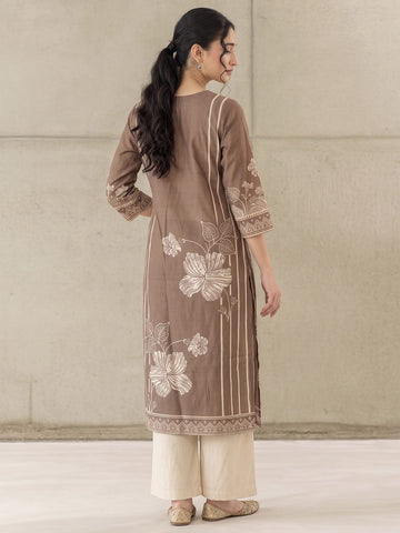 The Espresso Bloom Pure Silk Festive Women'S Kurta Set