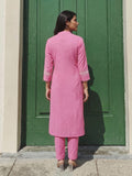 Elegant Pink Embroidered Kurta Set Crafted For Timeless Everyday Charm.