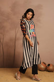 Monochrome Striped Fusion Kurta