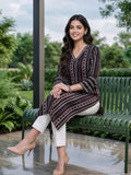 Varanga Women Black Straight Kurta With Three- Quarter Sleeve.