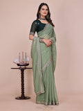 Varanga Embellished Embroidered Poly Chiffon Heavy Work Saree