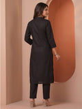Black Thread Embroidered A-Line Kurta Set