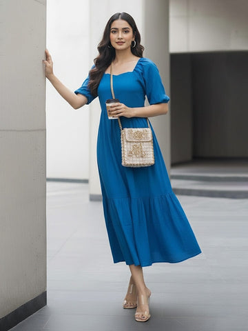 Blue Dress With Flare