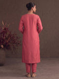 Salmon Pink Zardosi Embroidered Silk Suit Set