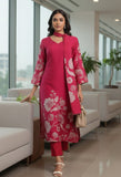 Varanga Women Fuchsia Pink Floral Printed Gota Detail  Flared Sleeve Kurta With Solid Trouser
