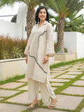 Mixed-Pattern Botanical Long-Line Kurta Set