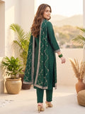 Vichitra Bead-Embellished Round Neck Kurta Solid Ankle-Length Trousers, And An Elegant Embroidered Dupatta