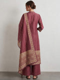 The Mauve Stripe Floral Kurta Set