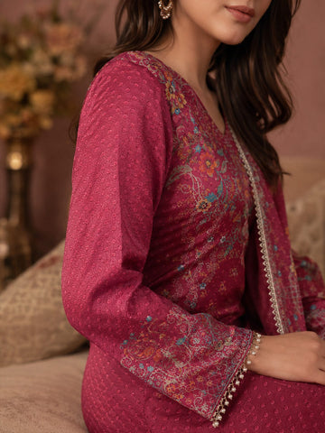 Ethnic Printed Kurta Set With Matching Palazzo And Dupatta