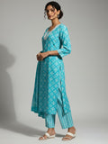 Varanga Women Floral Printed V Neck  Kurta with Trouser & Dupatta