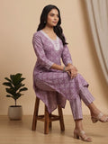 Varanga Women Floral Printed V Neck  Kurta with Trouser & Dupatta
