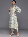 Varanga Women Green Abstract Printed Flared Sleeves Kurta