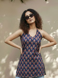 Blue Halter Neck Kurta For Summer