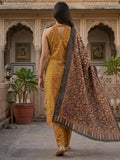 Textured Copper Kurta Set With Duaptta