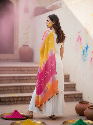 Sleeveless Sharara Suit in Off-White