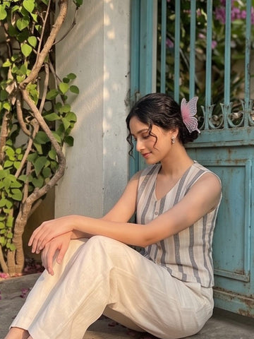 Varanga The Vintage Pinstripe Vest For Women