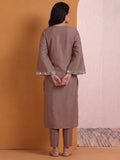 Mirror Embroidered Thread Work Straight Kurta