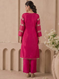 The Fuchsia Blossom Pin-Tuck Festival Women'S Kurta Suit