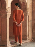 Burnt Orange Sheesha Festive Kurta Set