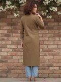 Printed Yoke V Neck Line Kurta