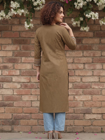 Printed Yoke V Neck Line Kurta