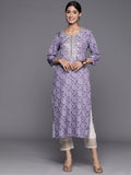 varanga lavender and white bandhani printed pastels kurta