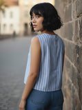Sky Blue Classic Pinstripe Vest