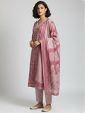 Varanga Women Floral Printed V Neck  Kurta with Trouser & Dupatta