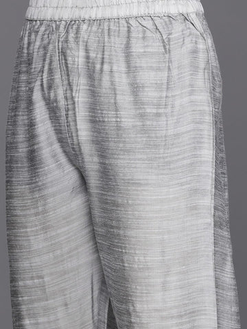 Varanga Women Blue & Silver Sequinned Yoke Design Kurta With Trousers & Dupatta