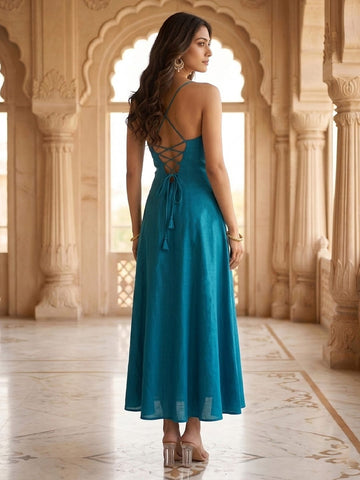 The Sapphire Slip- Women's Maxi Dress
