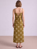 Women Print Maxi Dress With Adjustable Straps And A Sleek Silhouette .