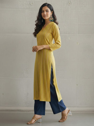 Cotton kurta with Colourful Stripes