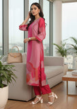 Varanga Women Fuschia Pink Abstract Printed Straight Kurta With Trousers