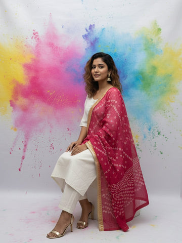 Off-White Half-Sleeve Buttoned Kurta