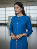 Blue Kurta Set with Embroidery