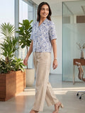 White Coloured Short Sleeves Shirt Collar Top