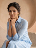 Varanga Blue Colored Women Summer Dress