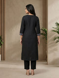 Black Embroidered Kurta Set