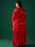 Zari Work Kurta With Sharara And Dupatta