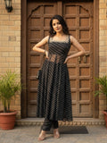 Sheer Layered Bandhani Set