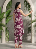 Floral Printed Sleeveless Kurta With Trouser