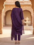 Purple Embroidered Ethnic Suit Set