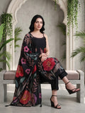 Bold Floral Printed Kurta with Trouser & Dupatta