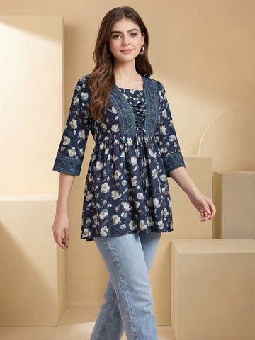 Varanga Women Summer Floral printed Top