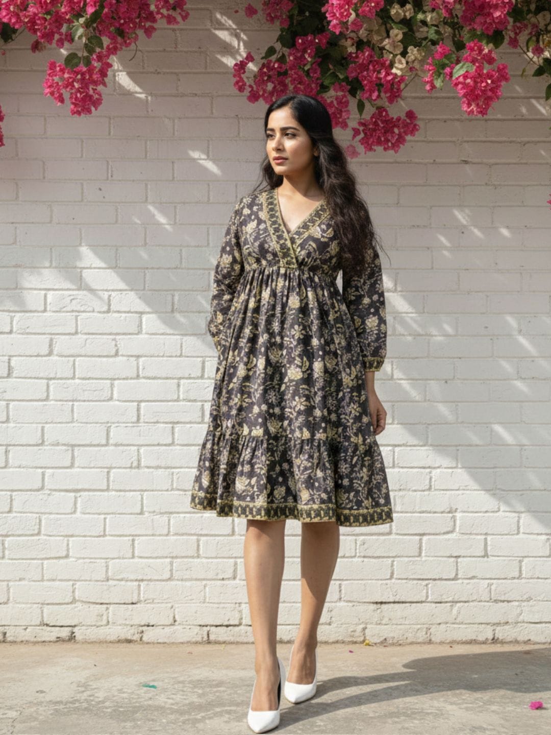 Summer Block Printed Midi Dress