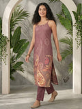Varanga Women Spaghetti Strap Straight Floral Kurta With Trousers
