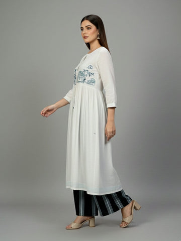 Midnight Contrast Kurta Set