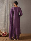 Lavender Embroidered Kurta Set With Dupatta